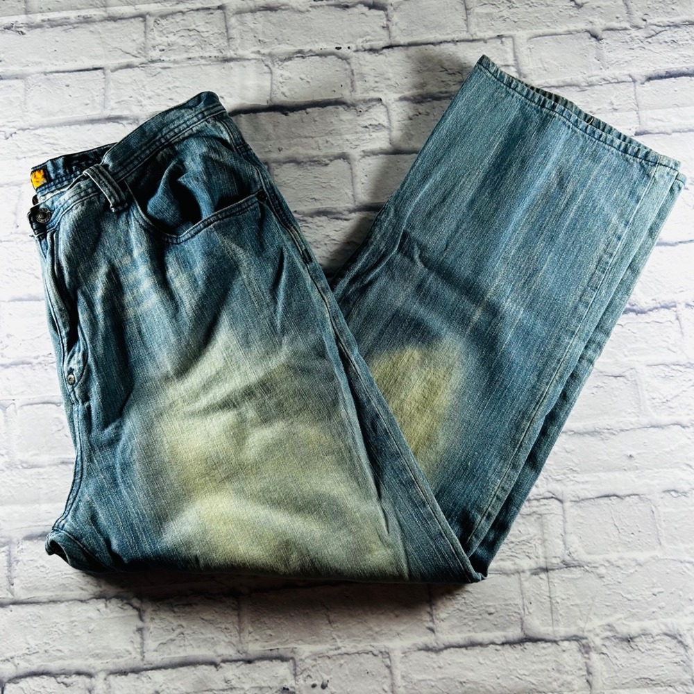 Akademiks Baggy Jeans Mens 42 Light Wash Y2K 9th Ters Union Streetwear Denim